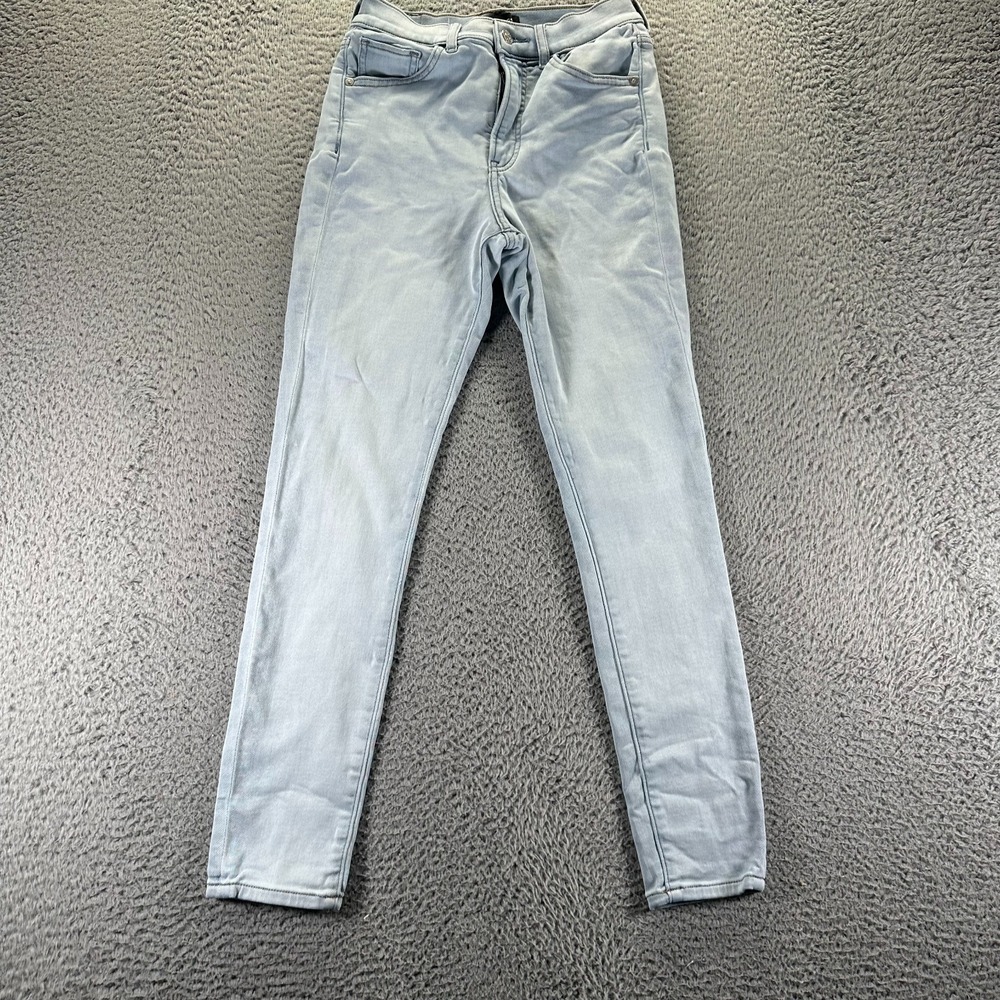 Express Jeans Women's 0 Blue Cotton Denim‎ Skinny Light Wash High Rise Stretch